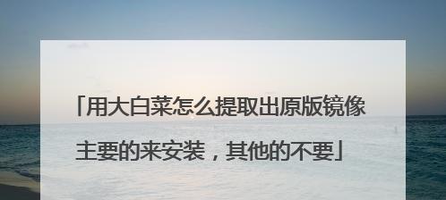 大白菜U盘装系统教程（利用光盘安装系统，快速实现系统重装）